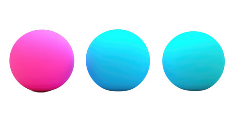 Vibrant Pink Light Blue and Cyan Spheres Abstract Colorful 3D Rendered Balls