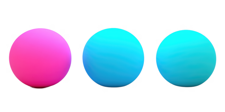 Vibrant Pink Light Blue and Cyan Spheres Abstract Colorful 3D Rendered Balls