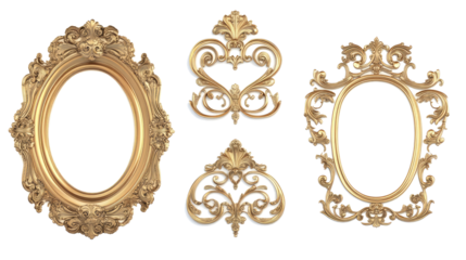 Elegant Gold Baroque Frames & Scrolls Generative AI