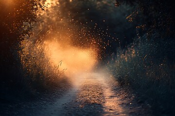 Golden Path Through the Enchanting Woods