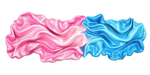 Abstract Pink and Blue Silk Fabric Drapery Elegant Flowing Textile Texture Background
