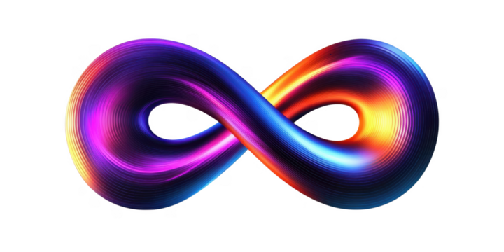 Abstract Infinity Symbol Vibrant Colorful 3D Render of Intertwined Glowing Loops