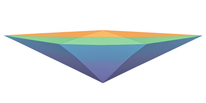 Abstract Pastel Rainbow Geometric Shape Low Poly 3D Model Colorful Gradient Design Element