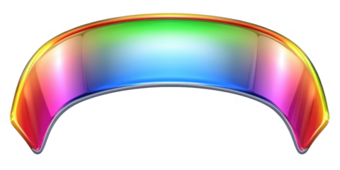 Abstract Rainbow Curved Shiny Glossy Colorful Banner Design Element