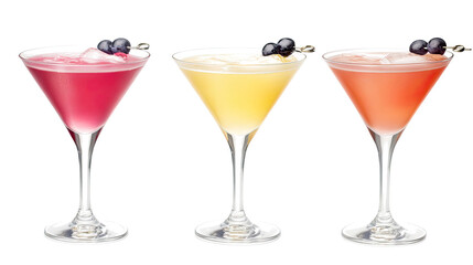 Variety of Colorful Alcohol Cocktails and Mocktails Generative AI