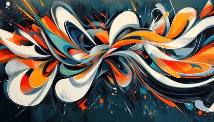 Abstract line designs by urban graffiti and street art.