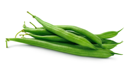 Fresh green beans isolated on transparent background
