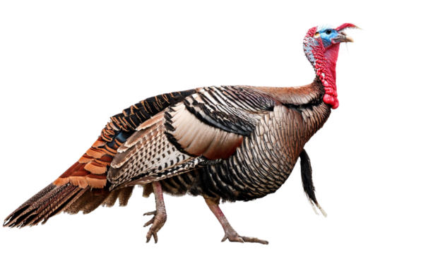 Wild turkey full body,  transparent background.