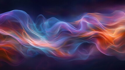 Fototapeta premium Colorful flowing waves of light with soft gradients and ethereal textures