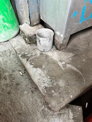 a dirty but artistic corner of the building