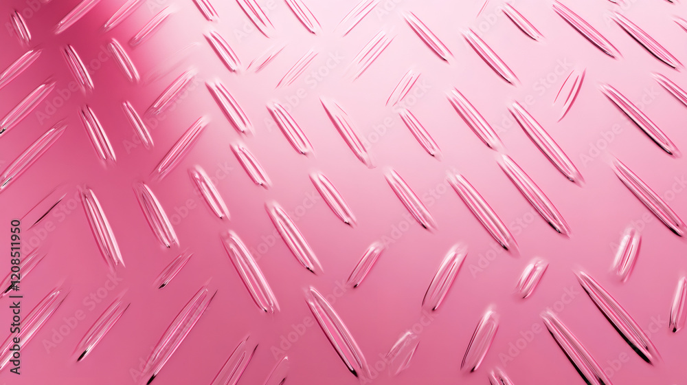Aufkleber shiny pink metallic diamond plate surface reflecting light, creating a glamorous and stylish texture