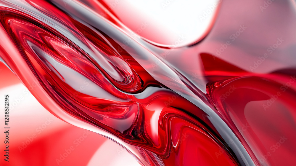 Poster shiny, swirling red and white abstract shapes create a dynamic and romantic background, perfect for 