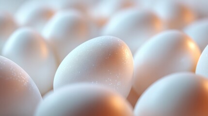 Ultra realistic easter background with white eggs for holiday design