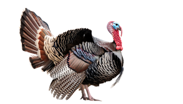 Wild turkey full body,  transparent background.
