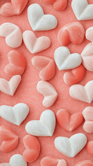 Obraz premium A close up of a pink and white heart pattern