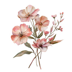 Naklejka premium Delicate pink blossoms showcasing spring beauty in soft hues. isolated on white