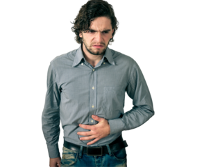 Man has a stomach pain