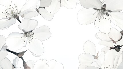 Delicate white cherry blossoms on soft background
