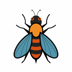 botfly illustration on white background 