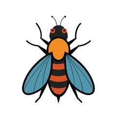 botfly illustration vector on white background 
