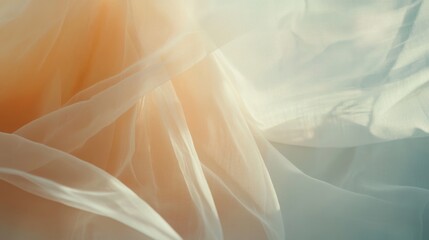 Naklejka premium Delicate Layers of Soft Sheer Fabric with Subtle Color Gradations Displaying Smooth Textures and a Dreamy Aesthetic for Art and Design Projects