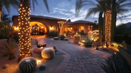 Christmas decorations in a warm Arizona home