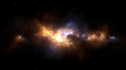 Naklejka premium Glowing milky way galaxy with vibrant cosmic clouds and stars