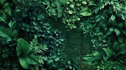 Lush green foliage and dense leafy plants - nature textures and patterns