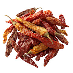 A pile of dried red chili peppers, commonly used in cooking for flavor and heat.