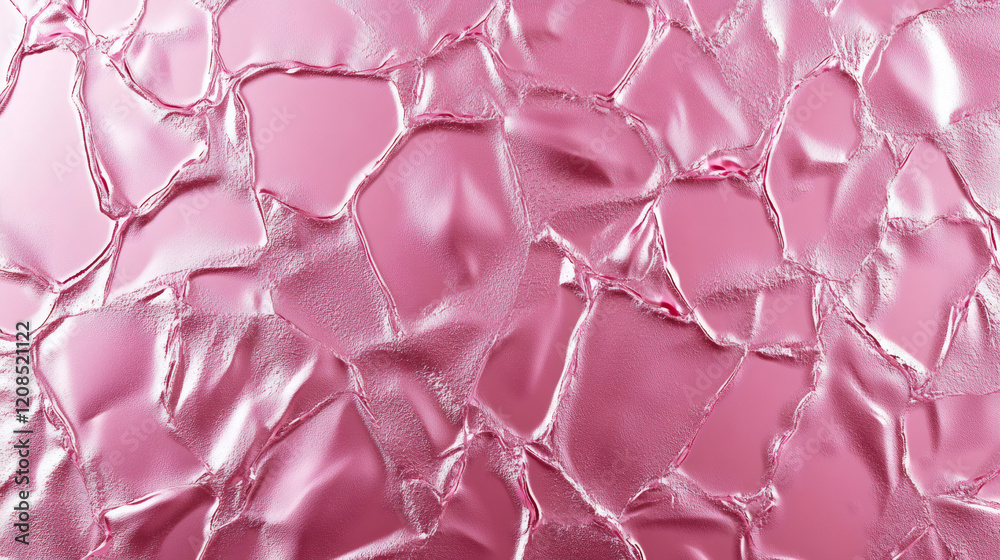 Aufkleber crinkled metallic pink foil creating glossy textured surface for romantic design backgrounds