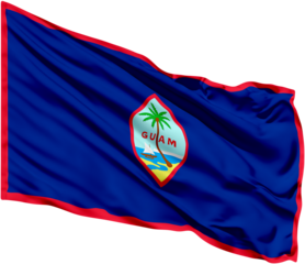 waving flag of Guam, national symbol