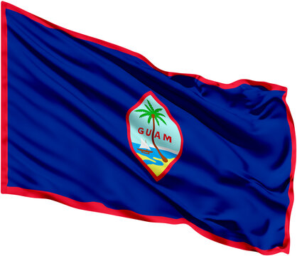 waving flag of Guam, national symbol - Powered by Adobe