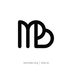 modern design logo with initials MB letters outline