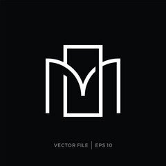 modern logo with initials letters MO OM