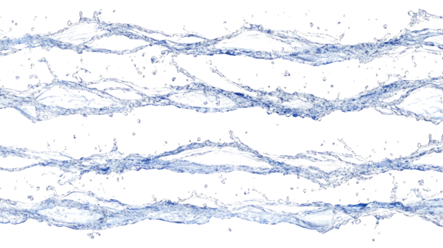 High Resolution Blue Water Splashes in Wave Patterns Generative AI