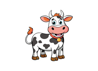 Cartoon Cow Illustration - Adorable Farm Animal Clipart