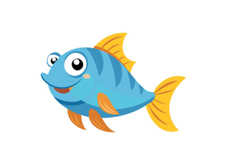 Colorful Cartoon Fish Illustration - Cute Ocean Life Art