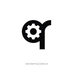 Obraz premium Q initial logo design with gear in negative space