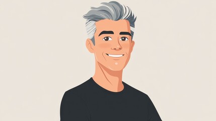 Fototapeta premium Meet a stylish Middle Eastern man with distinguished grey hair. This avatar reflects a professional yet approachable vibe.