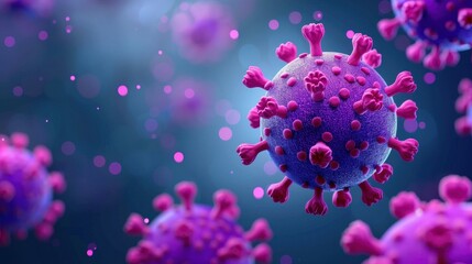 Explore the 3degree rotation of COVID and monkeypox viruses in this seamless 3D illustration. Fascinating details await