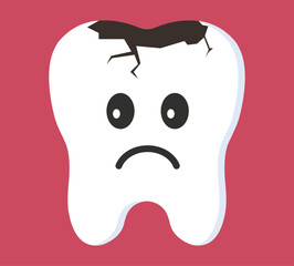 Sad White Teeth Because Cavity