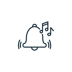 Notification bell with musical notes icon for alert and sound settings