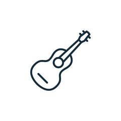Minimalist acoustic guitar icon in line art style