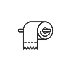 Minimalist outline of toilet paper roll on wall holder