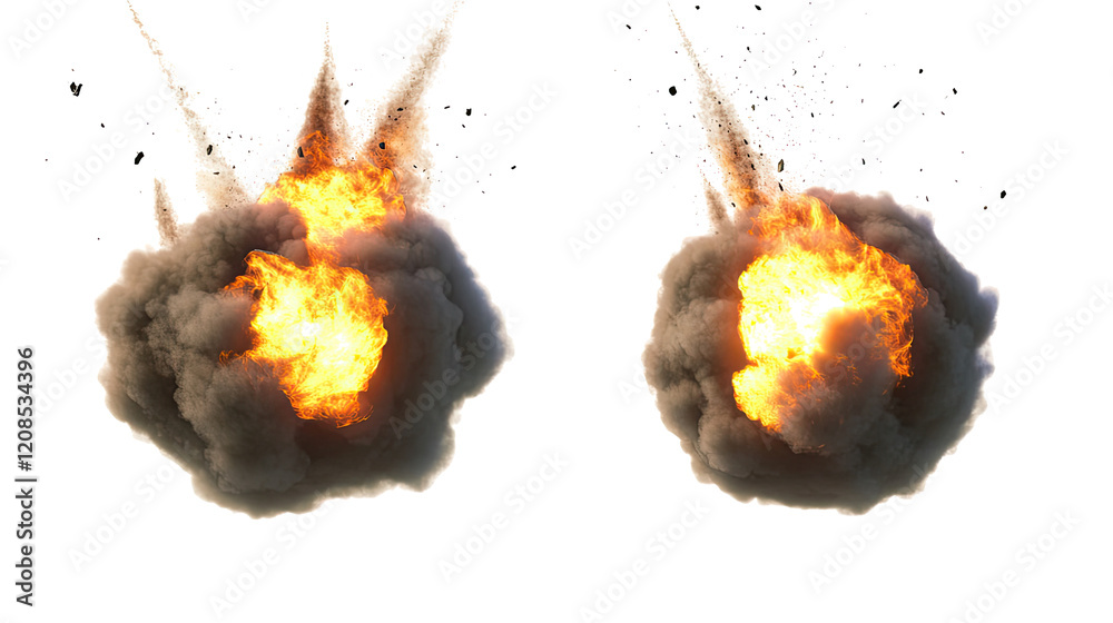 Poster burning balls vfx elements for dynamic action sequences generative ai