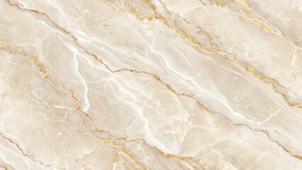 Fototapeta premium Luxurious marble surface with intricate gold veining. The soft, neutral tones and elegant pattern create a sophisticated and timeless aesthetic.