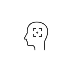 Minimalist head with focus icon representing targeted thinking and mindfulness