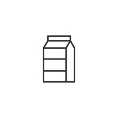 Minimalist black and white milk carton icon for packaging design