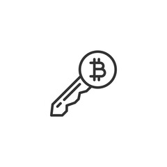 Minimalist bitcoin key icon symbolizing cryptocurrency security and digital finance