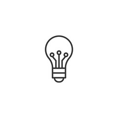 Minimalist lightbulb with circuitry icon for technology innovation